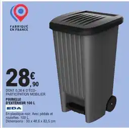 E.Leclerc POUBELLE D’EXTÉRIEUR 100 L offre