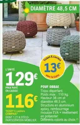 E.Leclerc POUF OBBAE offre