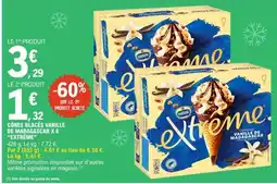 E.Leclerc CÔNES GLACÉS VANILLE DE MADAGASCAR X 6 “EXTREME” offre