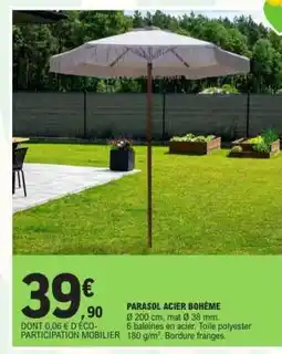 E.Leclerc PARASOL ACIER BOHÈME offre