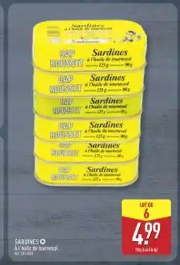 ALDI SARDINES À L'HUILE DE TOURNESOL offre