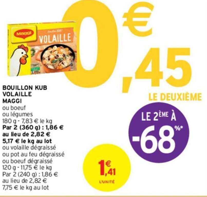 Promo Bouillon kub volaille maggi chez Intermarché