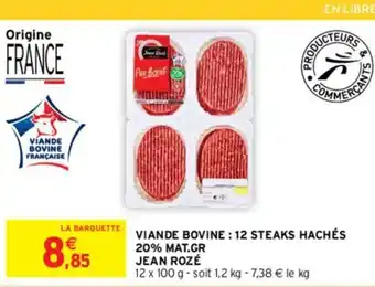 Intermarché Viande bovine : 12 steaks hachés 20% offre