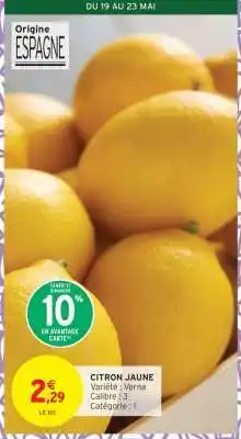 Intermarché CITRON JAUNE offre