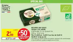 Intermarché BEURRE BIO DOUX ISIGNY STE MÈRE offre