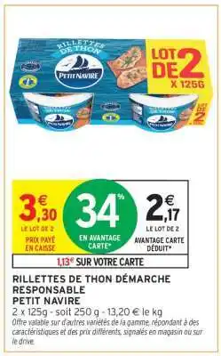Intermarché Rillettes De Thon Démarche Responsable Petit Navire offre