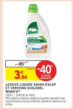 Intermarché LESSIVE LIQUIDE SAVON D'ALEP ET VERVEINE ECOLEBEL offre