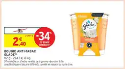 Intermarché Bougie Anti-Tabac Glade offre
