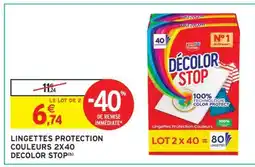 Intermarché LINGETTES PROTECTION COULEURS 2X40 DECOLOR STOP offre