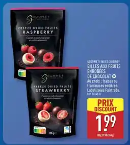 ALDI GOURMET FINEST CUISINE BILLES AUX FRUITS ENROBÉES DE CHOCOLAT offre