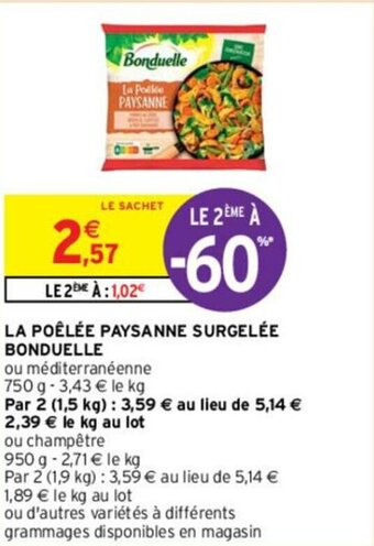 Intermarché La poêlée paysanne surgelée bonduelle offre