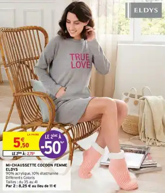 Intermarché Mi-chaussette cocoon femme eldys offre