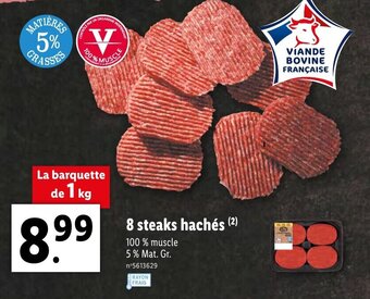 Lidl 8 Steaks hachés offre