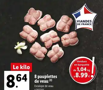 Lidl 8 Paupiettes de veau offre