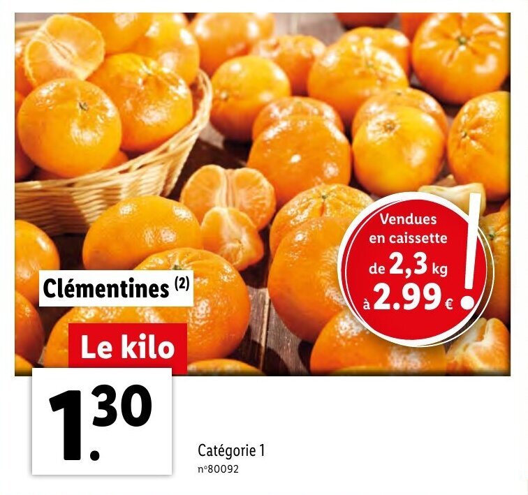 Promo Clémentines chez Lidl