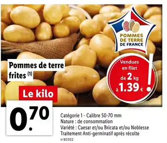 Lidl Pommes de terre frites offre