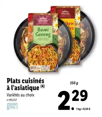 Plats cuisinés à l'asiatique