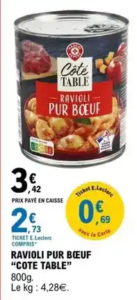 E.Leclerc E.leclerc - ravioli pur bœuf offre