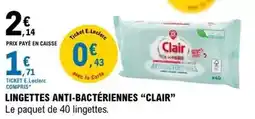 E.Leclerc E.leclerc - lingettes anti-bactériennes offre