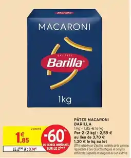 Intermarché Hyper Barilla - pâtes macaroni offre