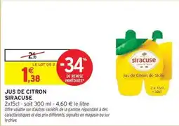 Intermarché Hyper Siracuse - jus de citron offre