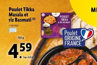 Lidl Poulet tikka masala et riz basmati offre