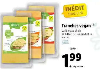 Lidl Tranches vegan offre