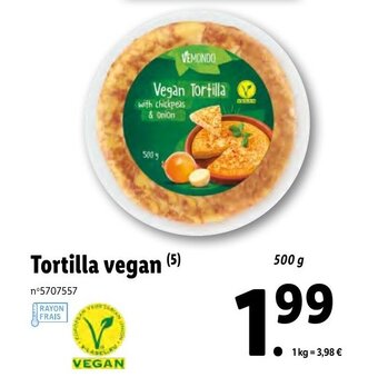 Lidl Tortilla vegan offre