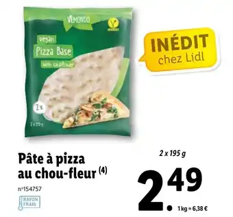 Lidl Pâte à pizza au chou-fleur offre