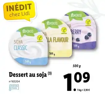 Lidl Dessert au soja offre