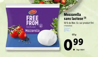 Mozzarella sans lactose