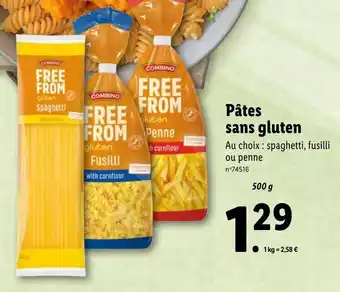 Lidl Pâtes sans gluten offre