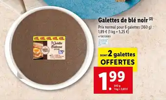 Lidl Galettes de blê noir offre