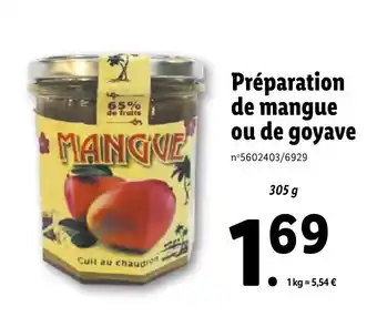 Lidl Préparation de mangue ou de goyave offre