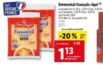 Lidl Emmental français râpé offre