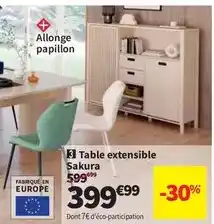 Conforama Papillon - table extensible offre
