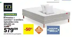 Conforama Matelas + sommier + oreillers slendende offre