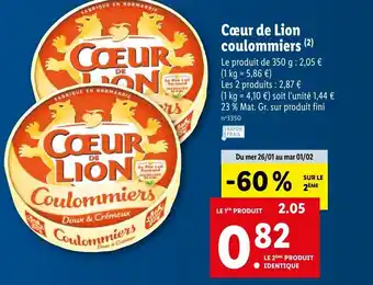 Lidl Cœur de lion coulommiers offre