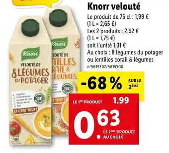 Lidl Knorr velouté offre