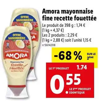 Lidl Amora mayonnaise fine recette fouettée offre