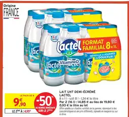 Intermarché Lactel lait uht demi-écrémé format familial offre