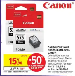 Intermarché Canon cartouche noir pg575 3,6ml s/bl offre
