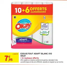 Intermarché Okay essuie-tout adapt blanc x10 offre