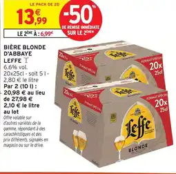 Intermarché Leffe bière blonde d'abbaye offre