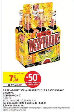 Intermarché Desperados bière aromatisée à un spiritueux à base d'agave original offre