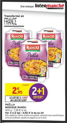 Intermarché Monique ranou paëlla poulet et fruits de mer offre