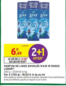 Intermarché Lenor parfum de linge envolée d'air 19 doses offre
