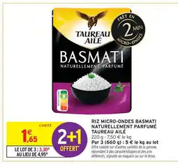 Intermarché Taureau ailé riz micro-ondes basmati naturellement parfumé offre