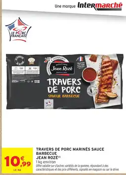 Intermarché Jean rozé travers de porc marinés sauce barbecue offre