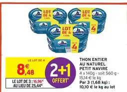 Intermarché Petit navire thon entier au naturel offre